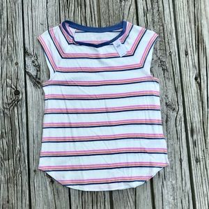 NEW Ladies GAP Cap Sleeve Stripe Knit 70s Look Style Fitted Top Tshirt Shirt S